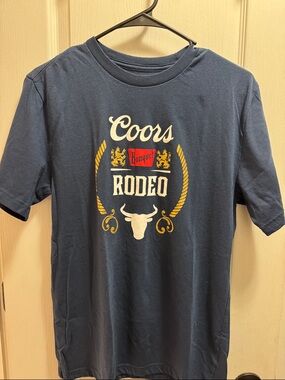George Coors Rodeo Graphic Tee - Navy Blue with Gold and Cream Accents